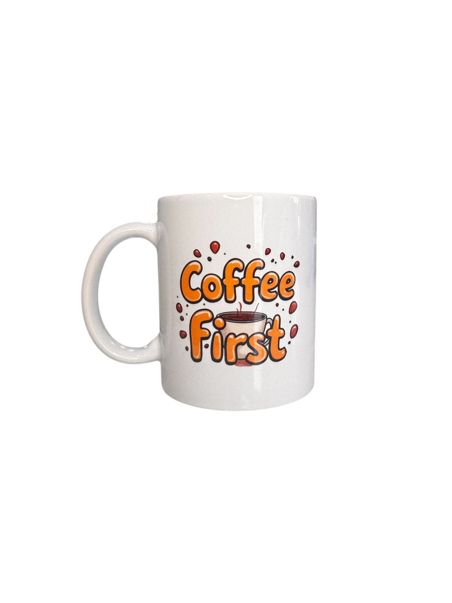 Mother’s Day Coffee Mug Gift Set Coffee First Mom Always + Handmade Bracelet Box