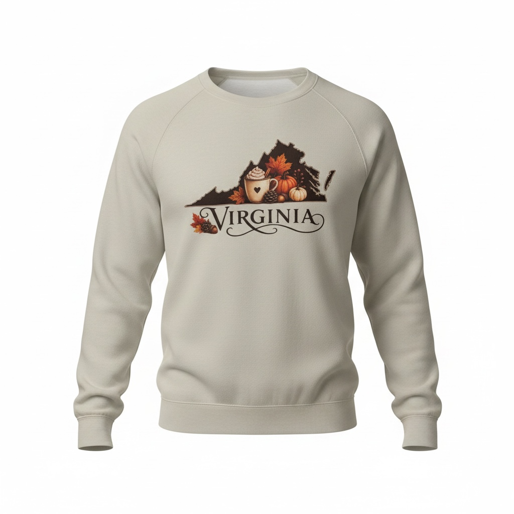 Virginia Fall Sweatshirt | Cozy Autumn Crewneck Pullover