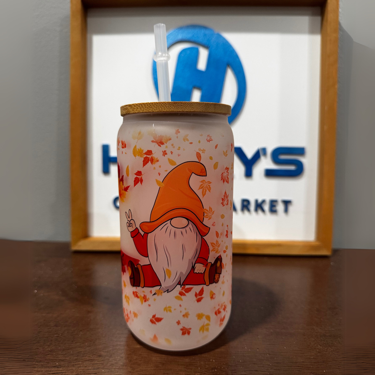Customizable Frosted Glass 16oz – Personalized with Lid & Straw