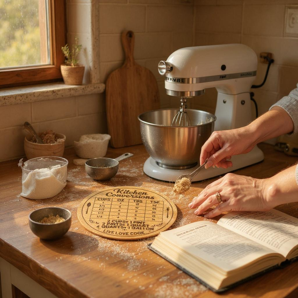 Kitchen Conversions Round Cork Trivet – Engraved Heat Resistant Pot Mat
