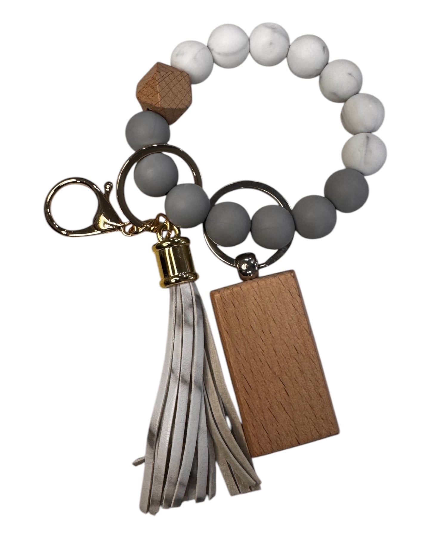 Personalized Keychain Bracelet with Engraved Wood Tag – Limited Edition