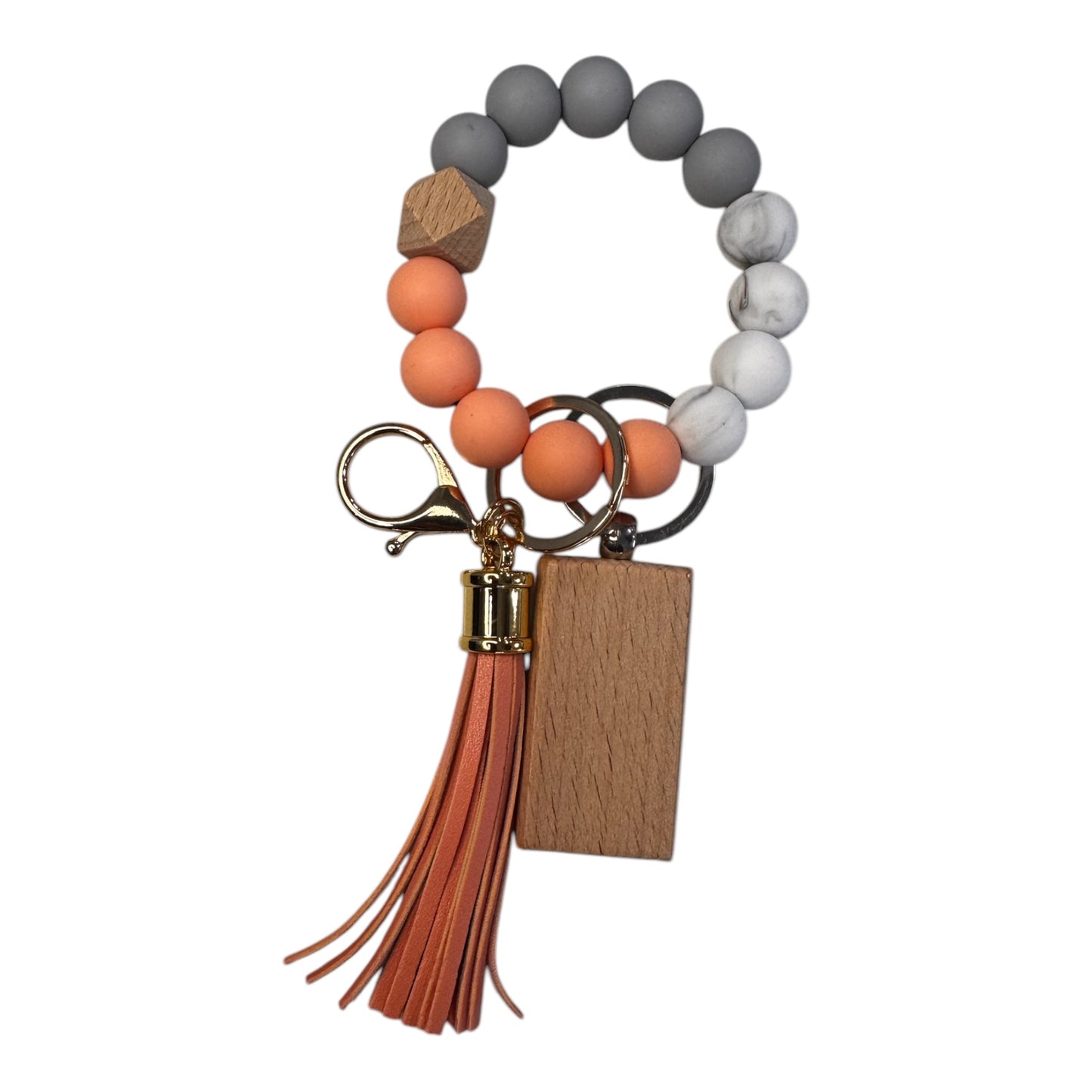 Personalized Keychain Bracelet with Engraved Wood Tag – Limited Edition