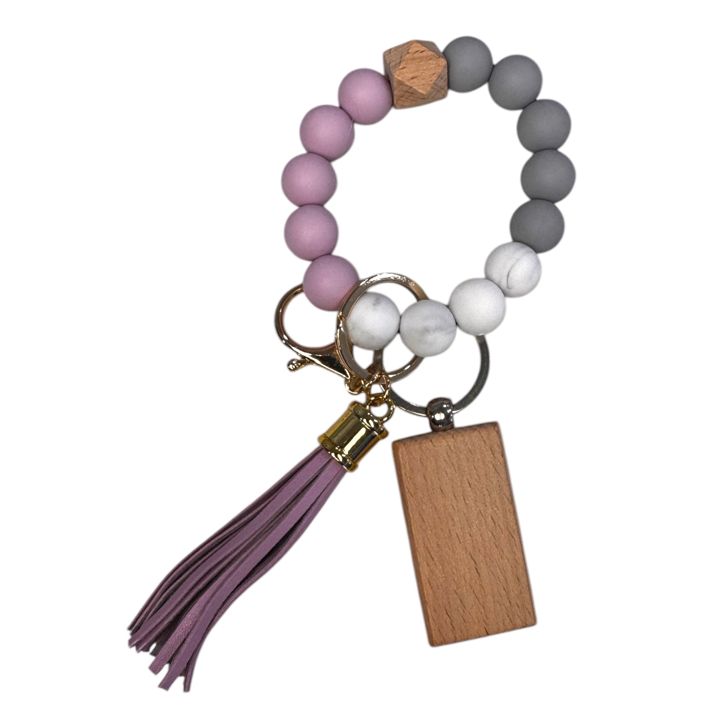 Personalized Keychain Bracelet with Engraved Wood Tag – Limited Edition