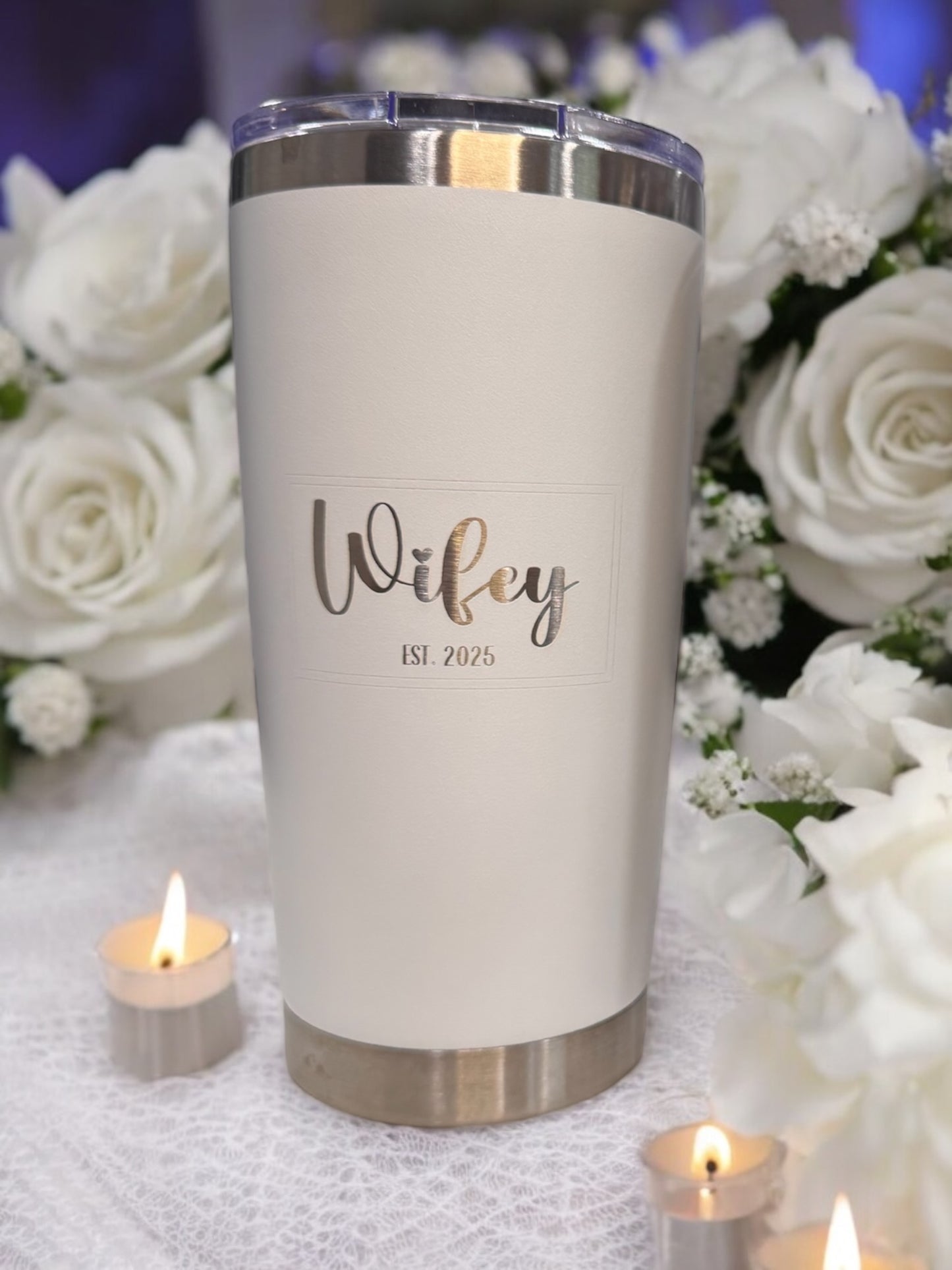 Personalized Hubby & Wifey Tumbler Set – Custom Wedding Gift (Set of 2)