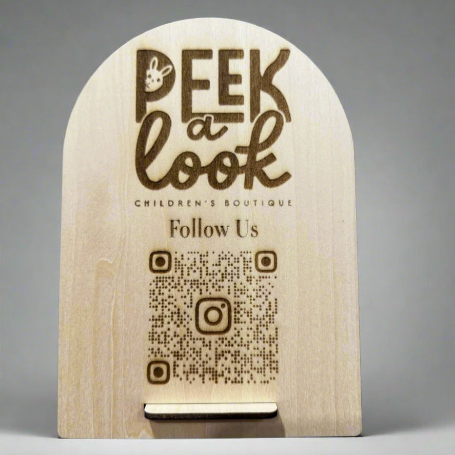 Custom Engraved QR Code Stand