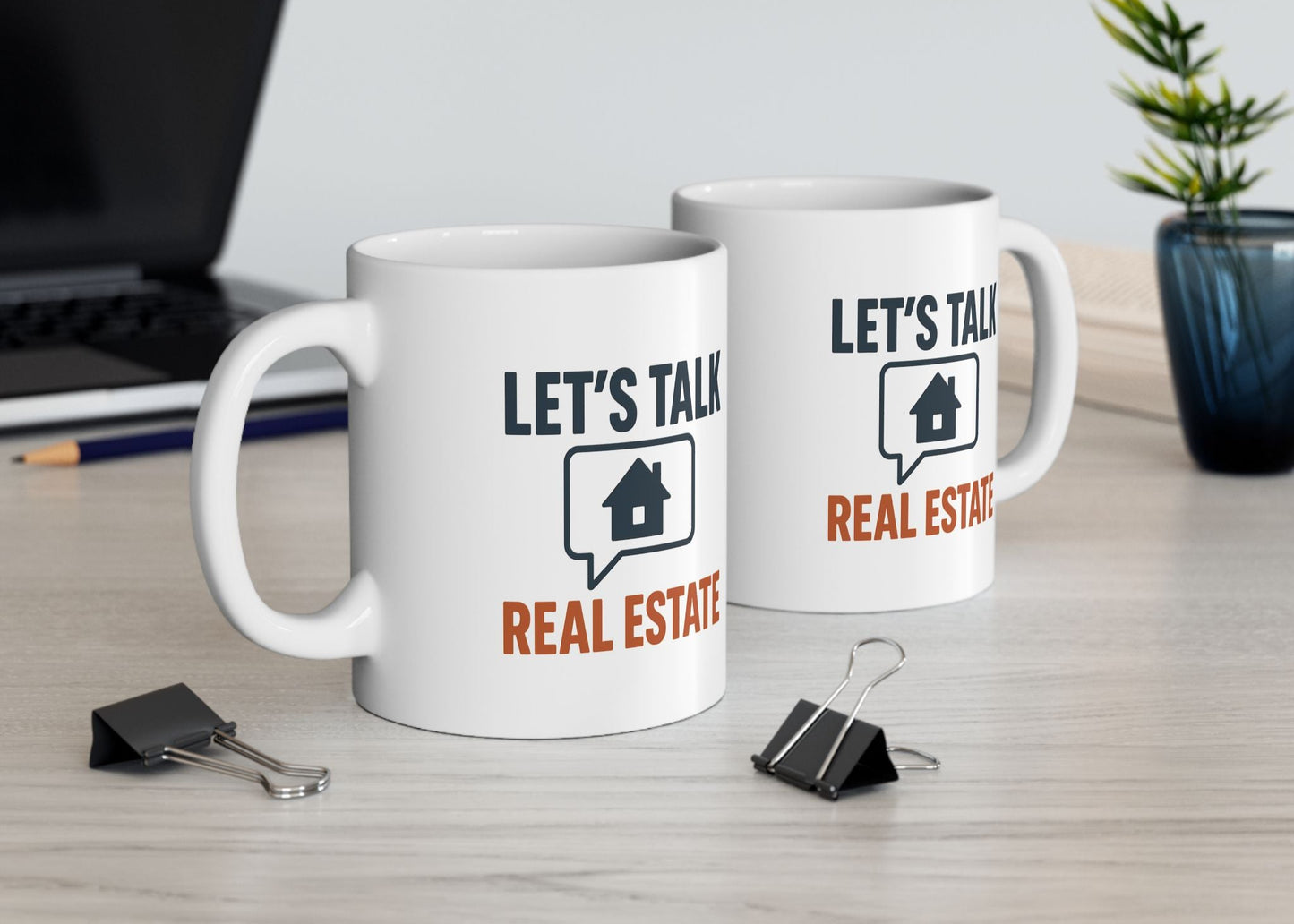 Let’s Talk Real Estate Mug | Coffee Cup for Agents, Brokers, Loan Officers & Real Estate Pros