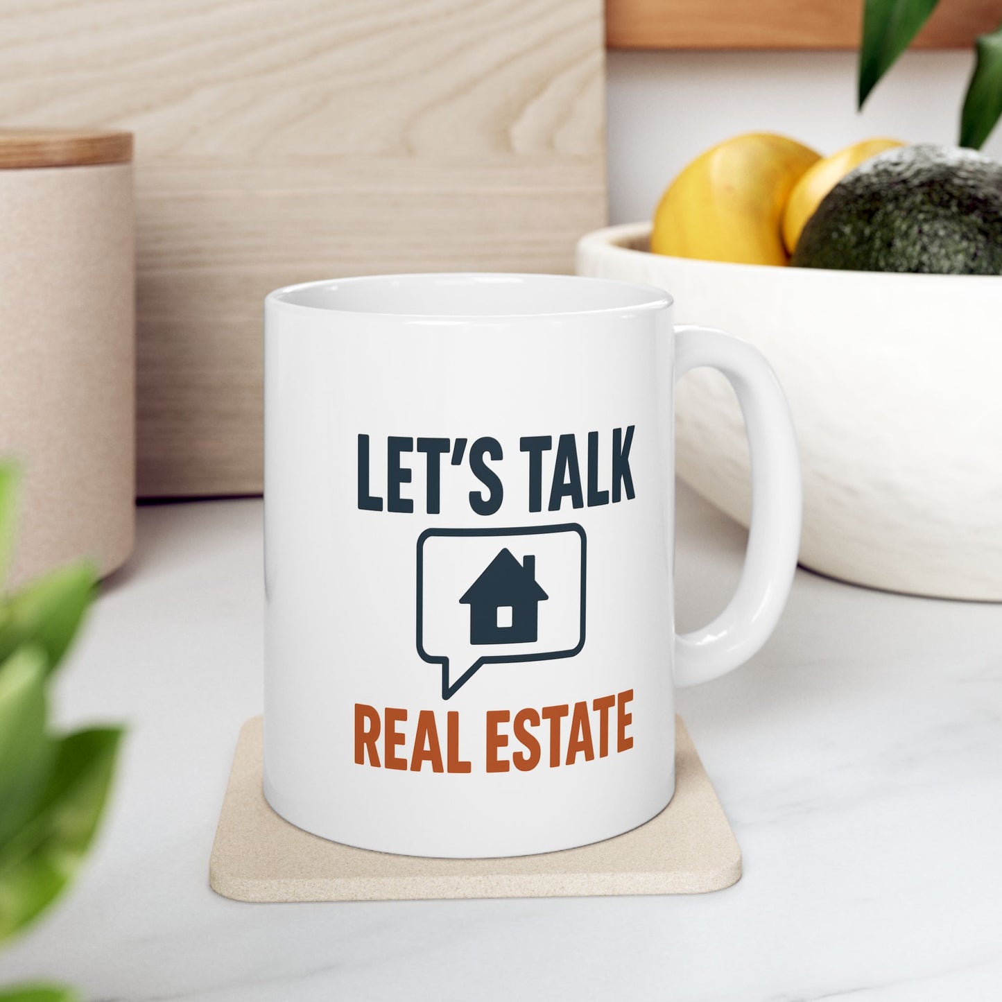 Let’s Talk Real Estate Mug | Coffee Cup for Agents, Brokers, Loan Officers & Real Estate Pros