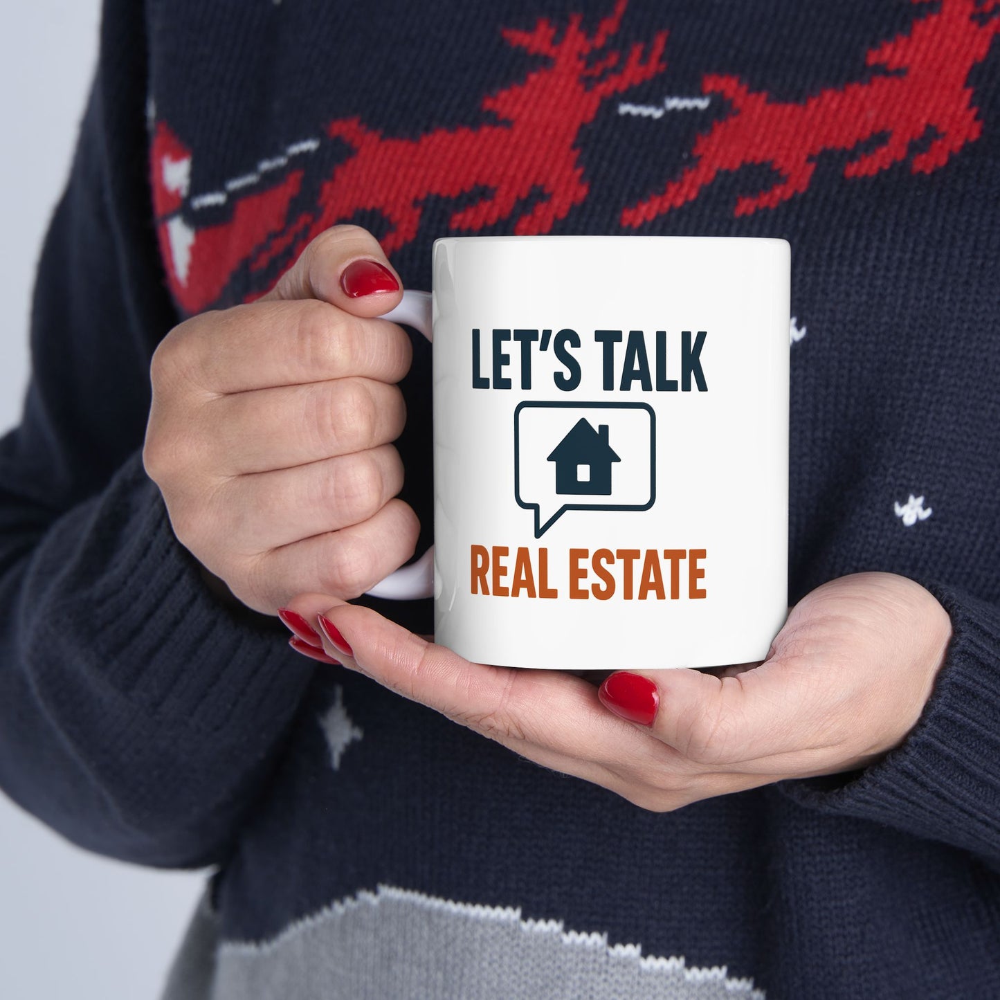 Let’s Talk Real Estate Mug | Coffee Cup for Agents, Brokers, Loan Officers & Real Estate Pros