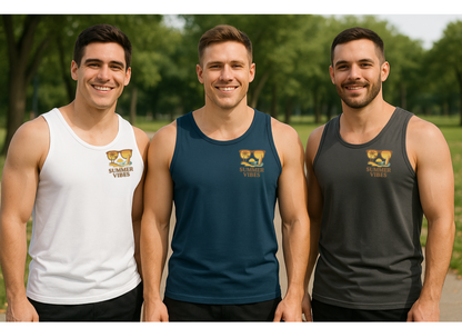 Summer Vibes Men’s Tank Top – Cotton Tank | Beach Sunset Surf Design