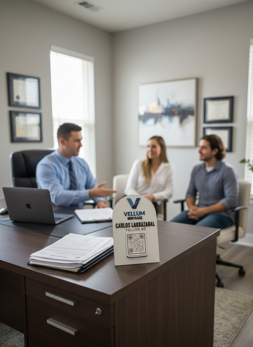 Premium 3D QR Code Business Sign – Hand-Painted Wooden Social Media Display Stand (7”)