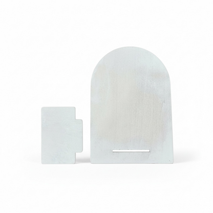 Premium 3D QR Code Business Sign – Hand-Painted Wooden Social Media Display Stand (7”)