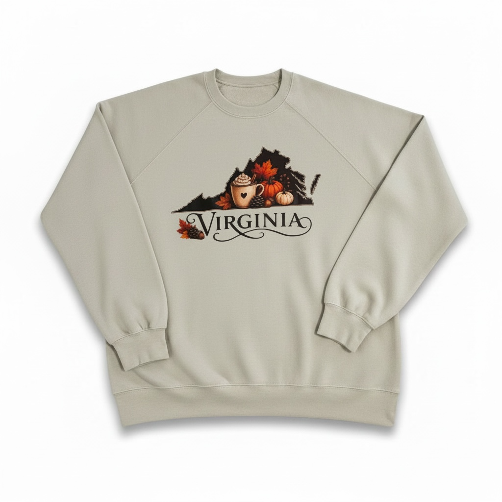 Virginia Fall Sweatshirt | Cozy Autumn Crewneck Pullover