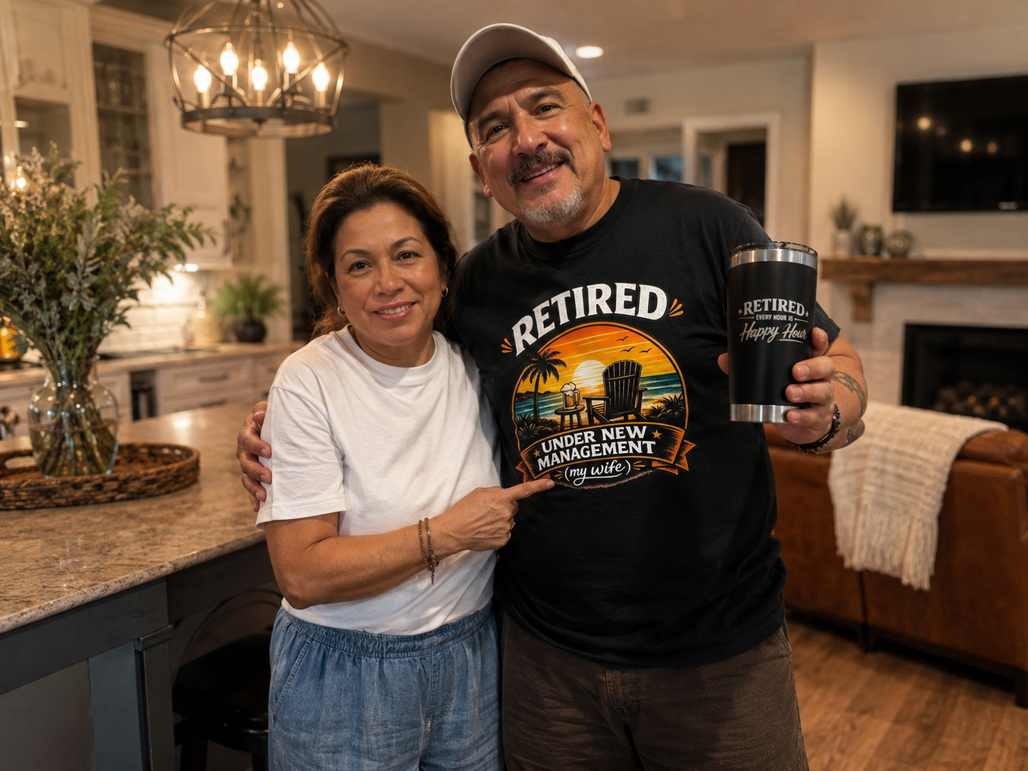 Retired Under New Management Shirt & Tumbler Set – Funny Retirement Gift for Men