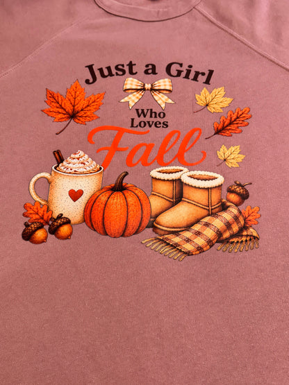 Just a Girl Who Loves Fall Crewneck Sweatshirt – Cozy Autumn Pullover