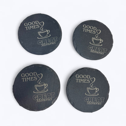 Home Sweet Home Bundle – Personalized Realtor Closing Gift, New Homeowner Gift Set with Engraved Board, 4 Slate Coasters & Frosted Glasses