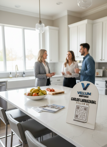 Premium 3D QR Code Business Sign – Hand-Painted Wooden Social Media Display Stand (7”)