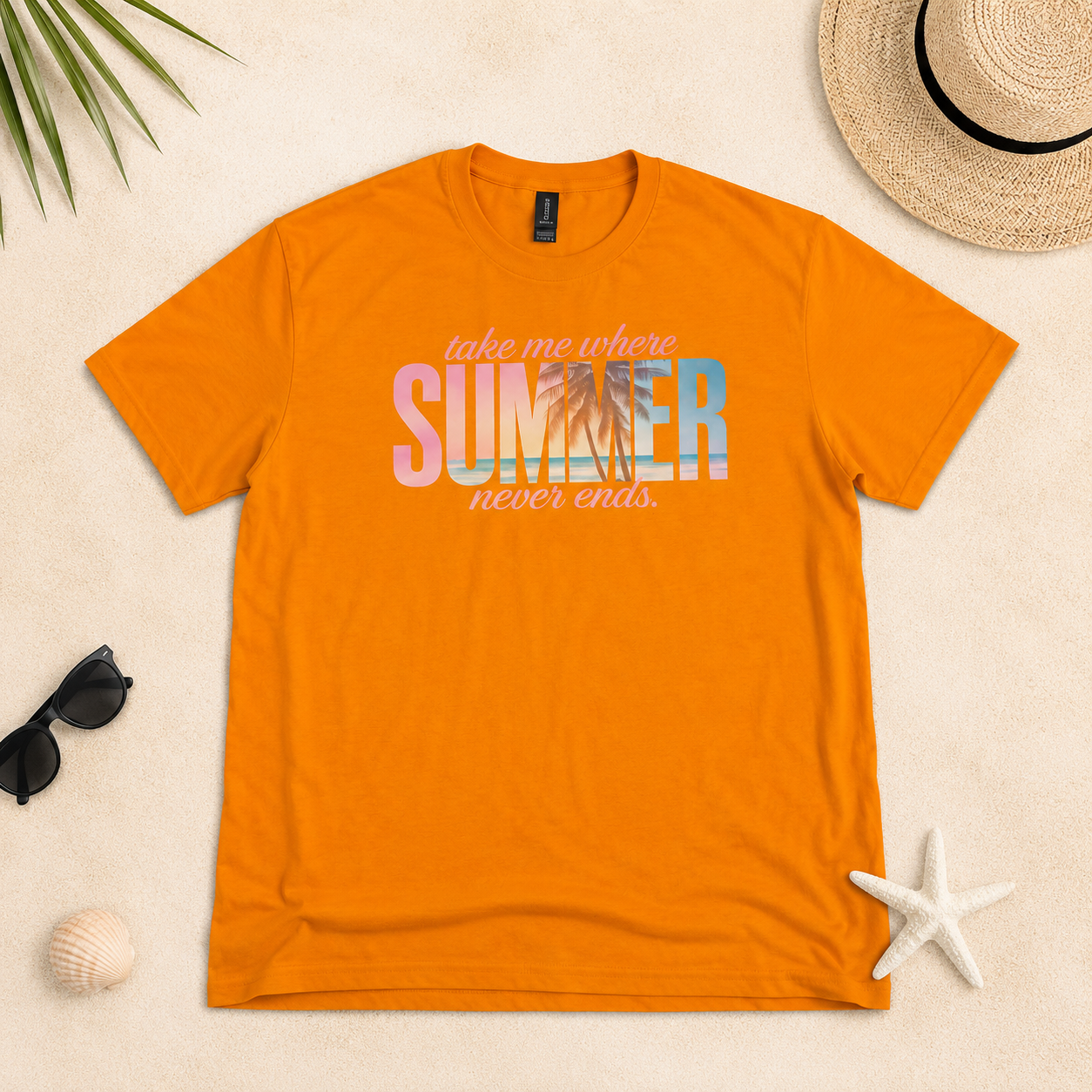 Take Me Where Summer Never Ends Unisex Graphic T-Shirt | Retro Beach Summer Tee