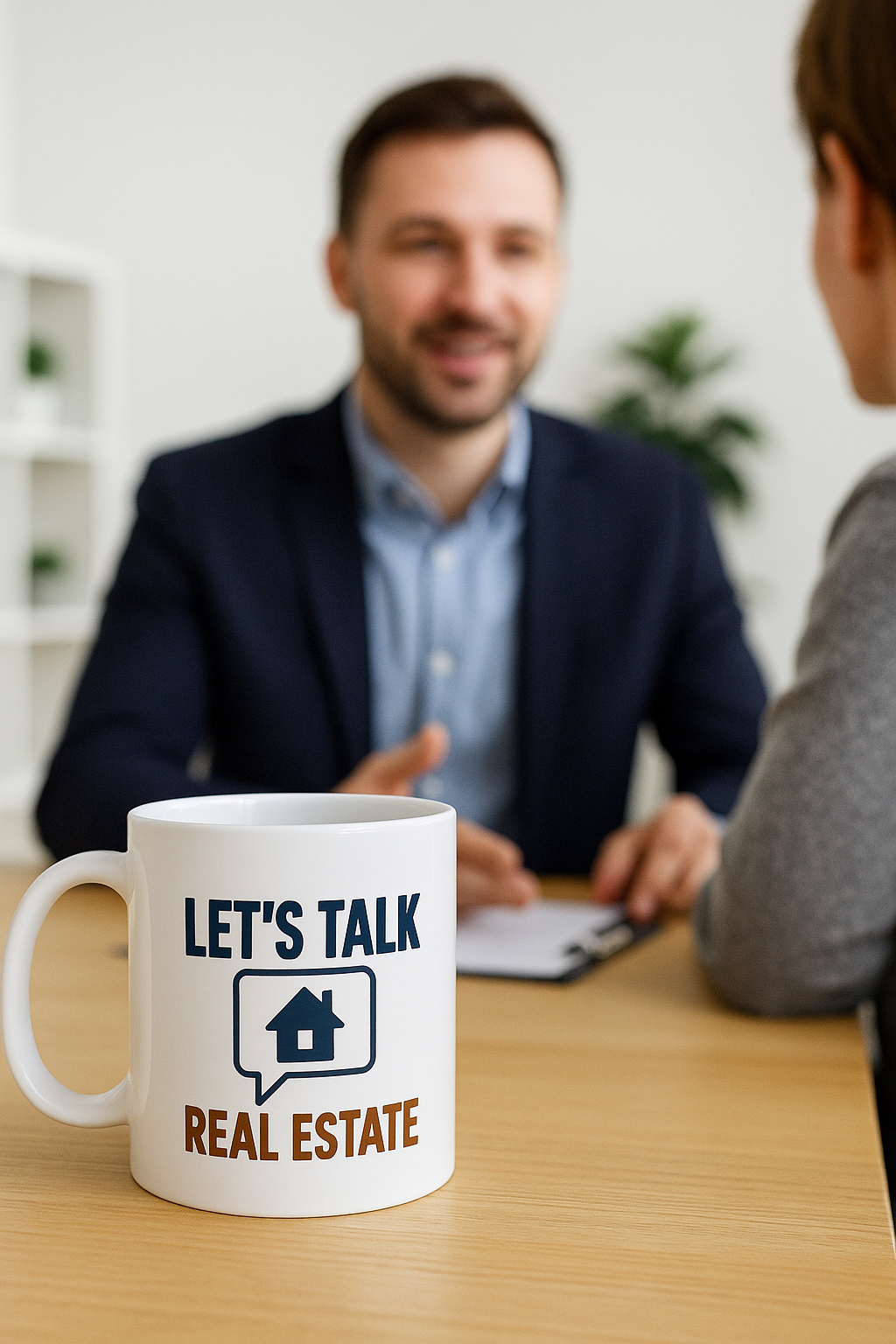 Let’s Talk Real Estate Mug | Coffee Cup for Agents, Brokers, Loan Officers & Real Estate Pros
