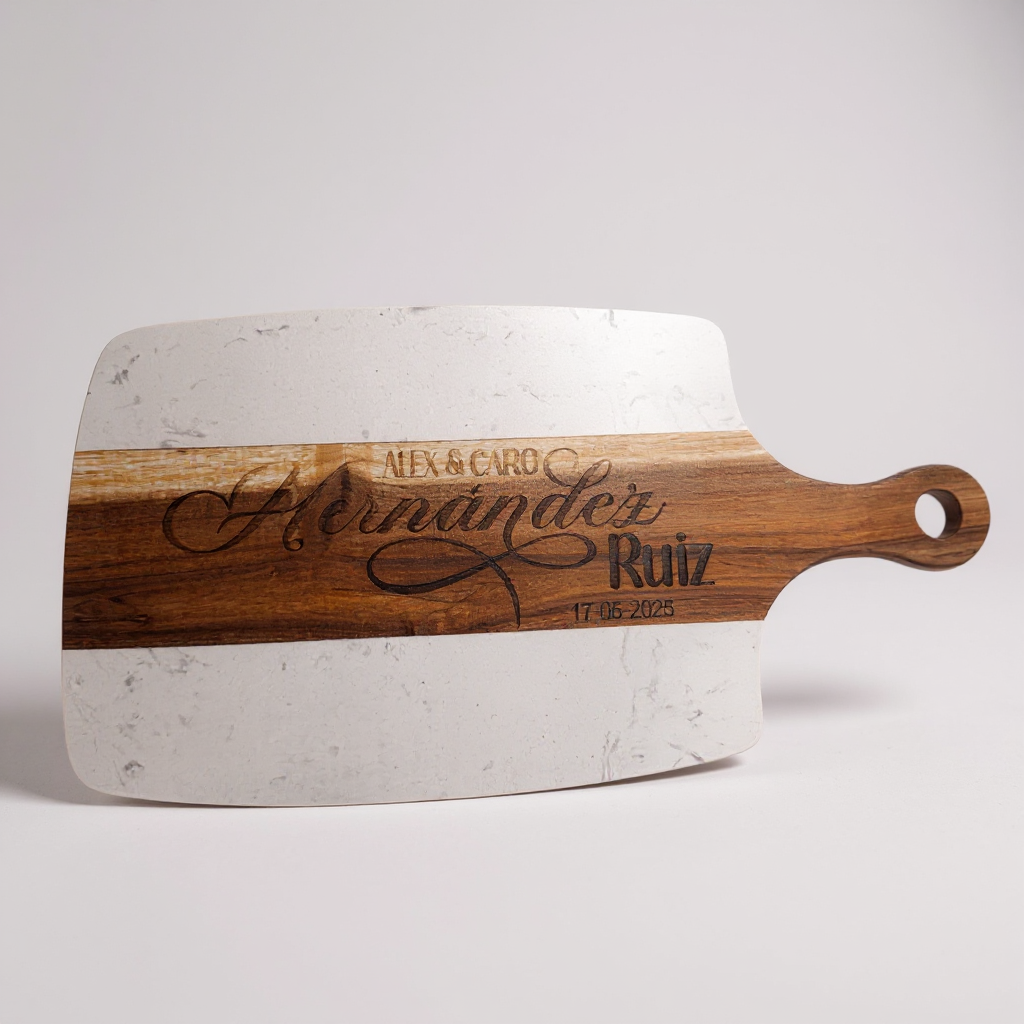 Rustic Luxury Gift Set – Unique Wooden Cutting Board, Engraved Trivet, Coasters & Tumblers Bundle