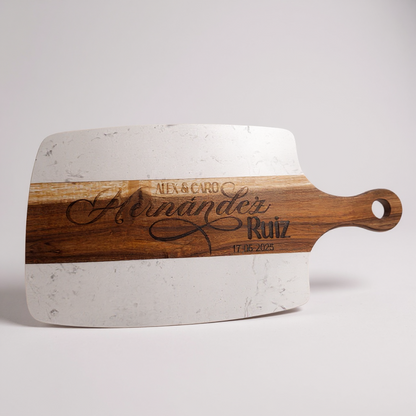 Rustic Luxury Gift Set – Unique Wooden Cutting Board, Engraved Trivet, Coasters & Tumblers Bundle