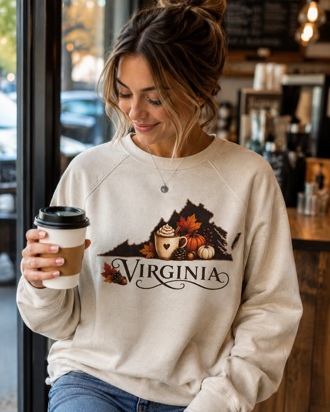 Virginia Fall Sweatshirt | Cozy Autumn Crewneck Pullover
