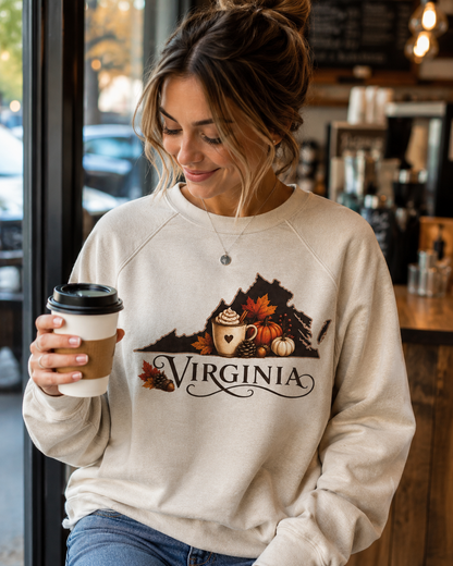 Virginia Fall Sweatshirt | Cozy Autumn Crewneck Pullover