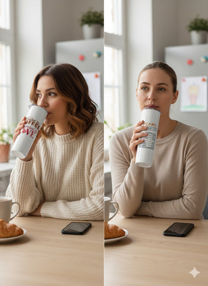 Personalized Mom Tumbler – Fueled by Coffee, Powered by Love – Stainless Steel Insulated Travel Mug – Mother’s Day Gift for Coffee Lovers