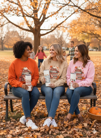Just a Girl Who Loves Fall Sweatshirt – Cozy Autumn Crewneck in Sand, Pink & Orange