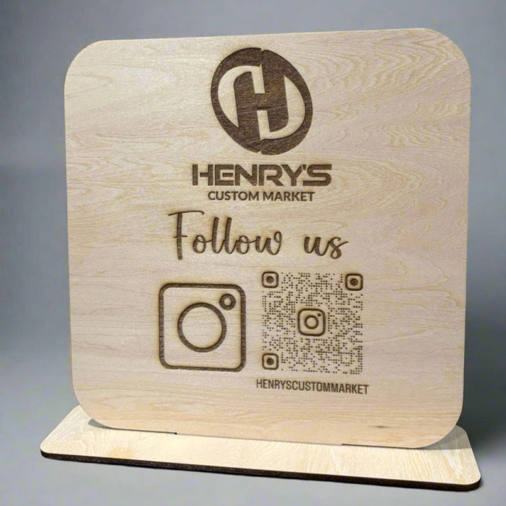 Custom Engraved QR Code Stand – Henry’s Custom Market