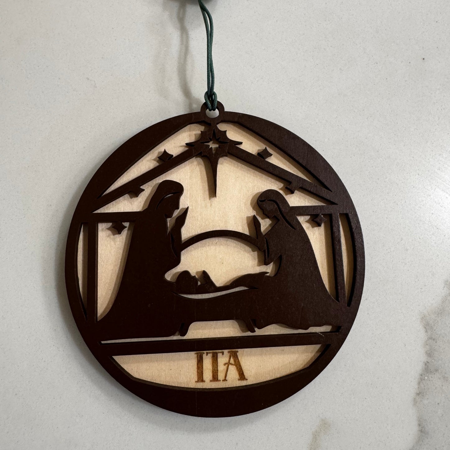 personalized nativity ornament