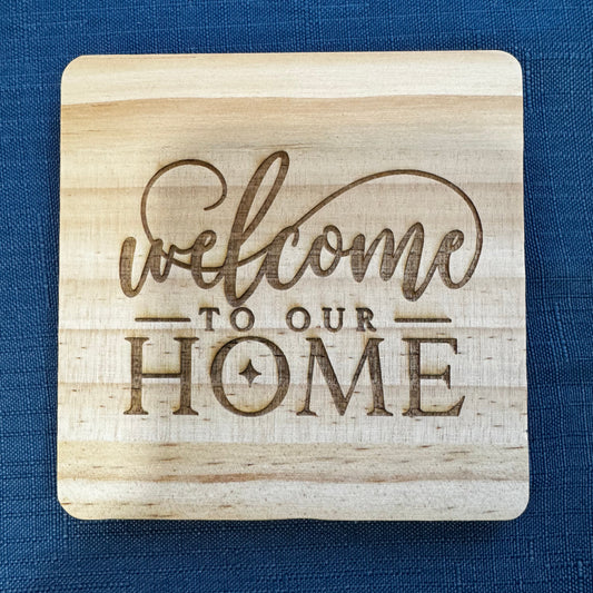 laser engraved wood coaster