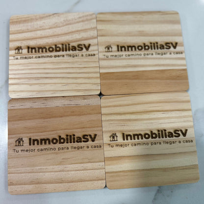 Custom Engraved Natural Wood Coaster – Personalized Laser Engraving