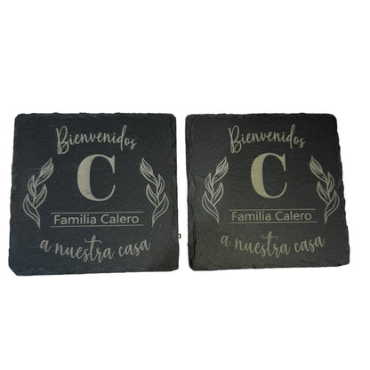 Personalized Slate Coaster – Custom Text or Logo Engraving