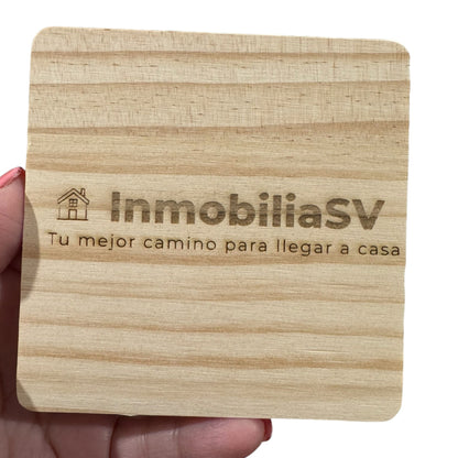 Custom Engraved Natural Wood Coaster – Personalized Laser Engraving