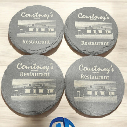 Personalized Slate Coaster – Custom Text or Logo Engraving