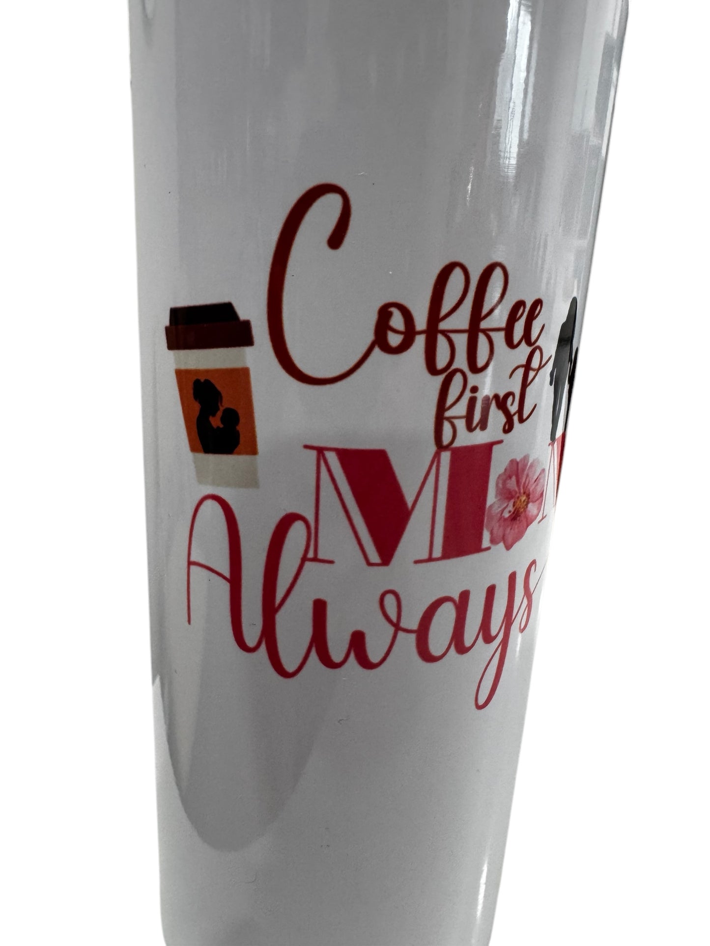 Personalized Mom Tumbler - 20oz Skinny Tumbler with Lid & Straw - Coffee Lover Gift - Insulated Stainless Steel Cup