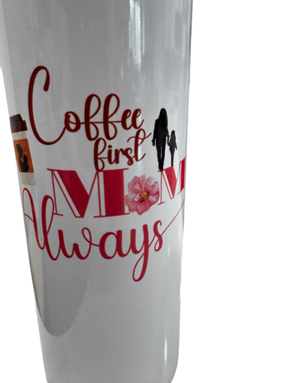 Personalized Mom Tumbler - 20oz Skinny Tumbler with Lid & Straw - Coffee Lover Gift - Insulated Stainless Steel Cup