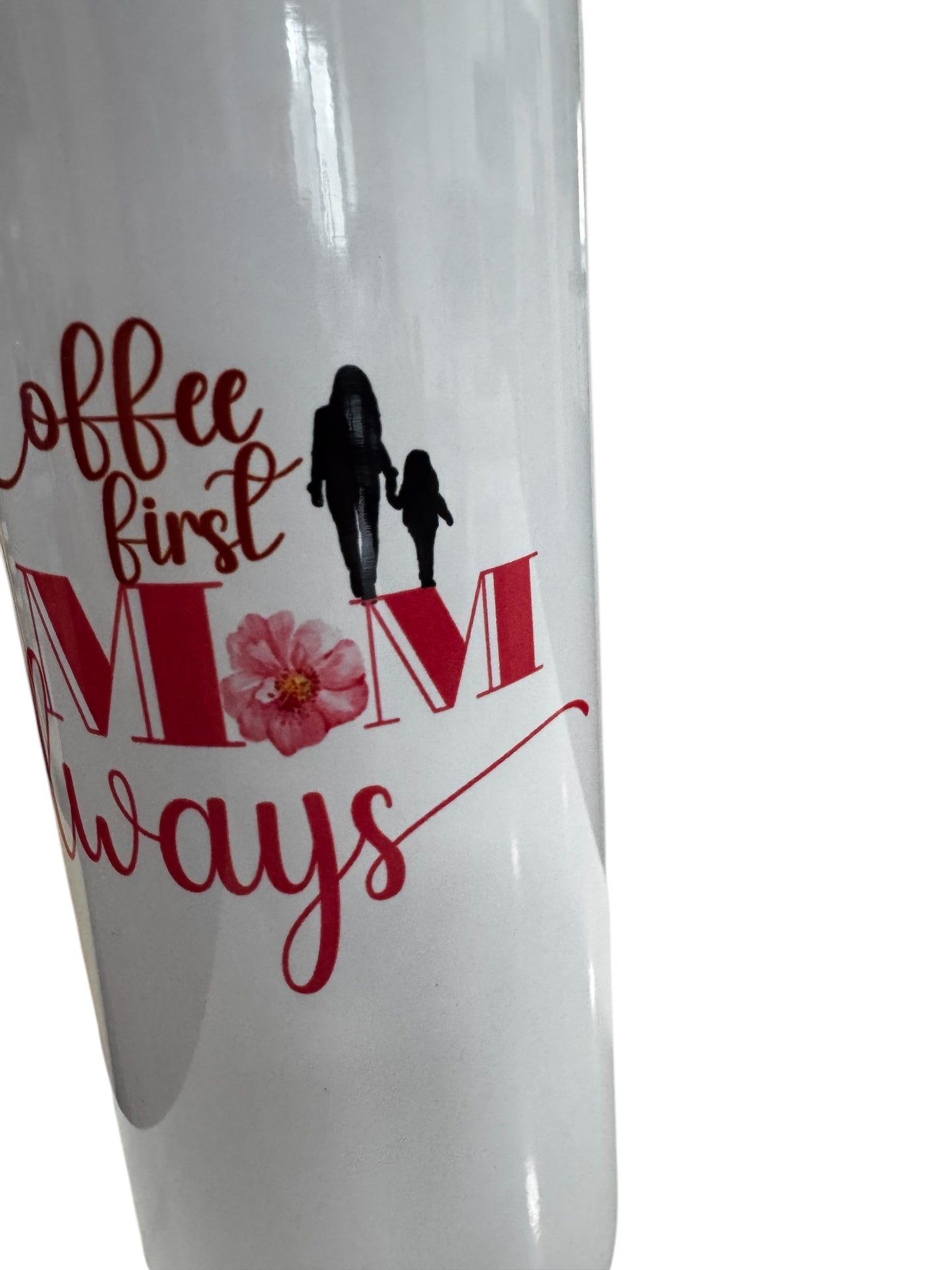 Personalized Mom Tumbler - 20oz Skinny Tumbler with Lid & Straw - Coffee Lover Gift - Insulated Stainless Steel Cup