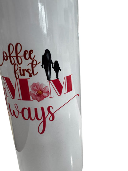 Personalized Mom Tumbler - 20oz Skinny Tumbler with Lid & Straw - Coffee Lover Gift - Insulated Stainless Steel Cup