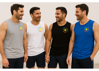 Saltwater Seashells Sunshine Men's Sleeveless Shirt | Summer Tank Top